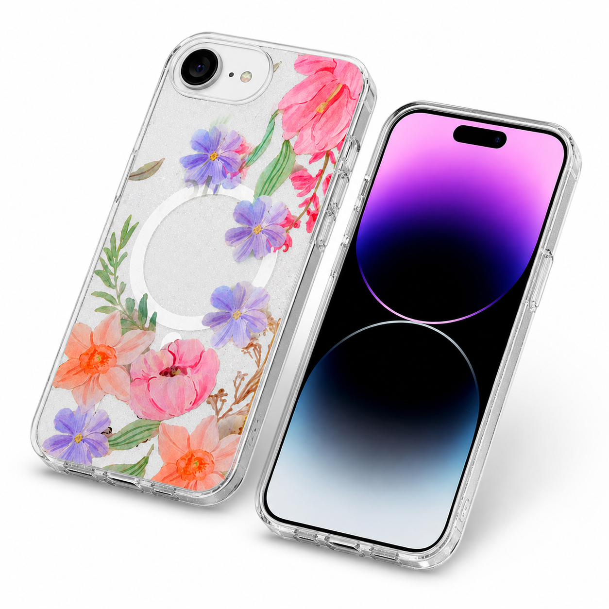 iPhone 17e and 16e Garden Glow printed MagSafe cover back view – buy mobile covers online Canada