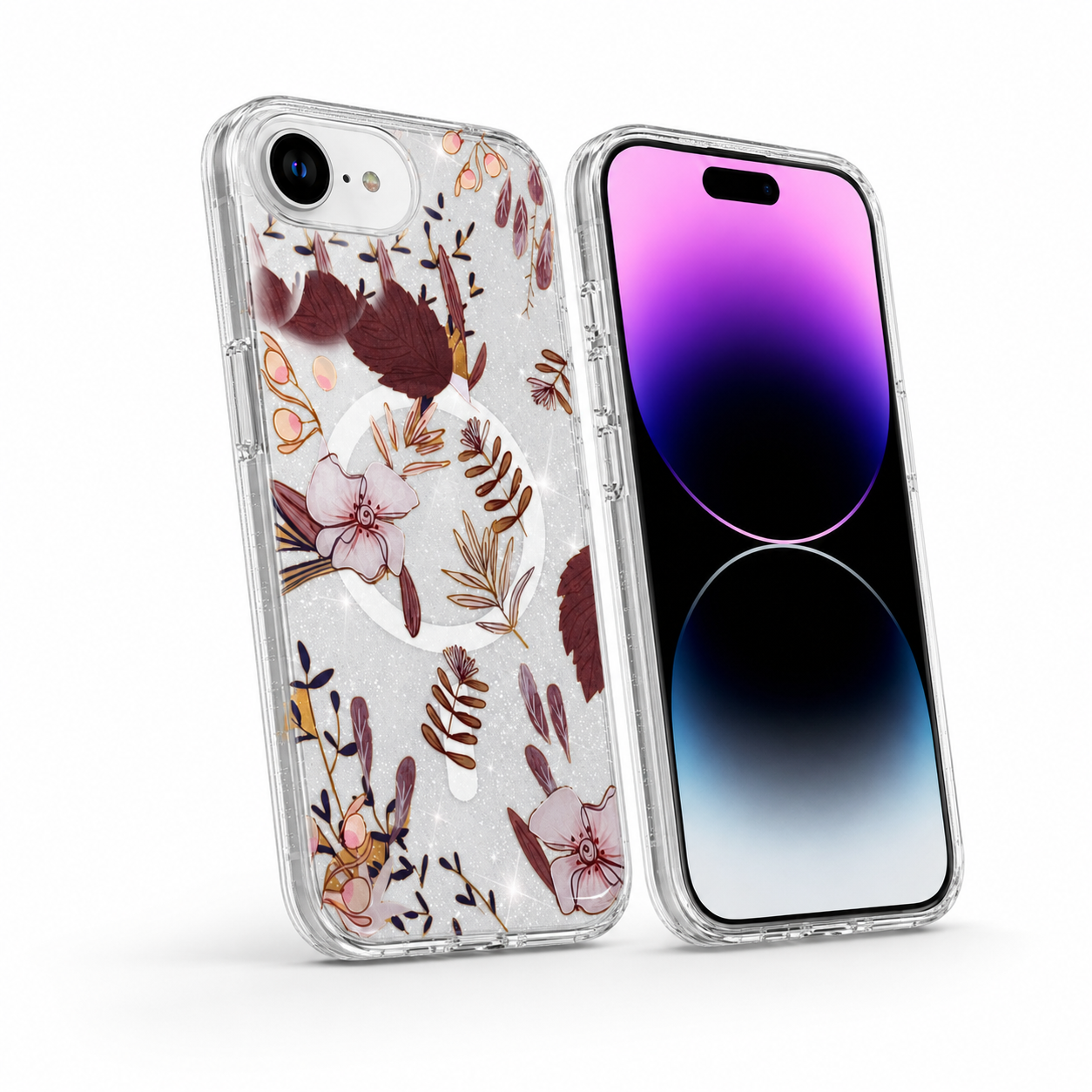 Apple iPhone 17e and 16e Flower Petals case angled view – smartphone accessories Canada