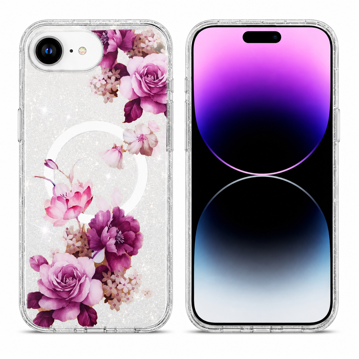 Deep Purple Flower MagSafe IMD Design Case for Apple iPhone 17e and 16e – phone cases Canada