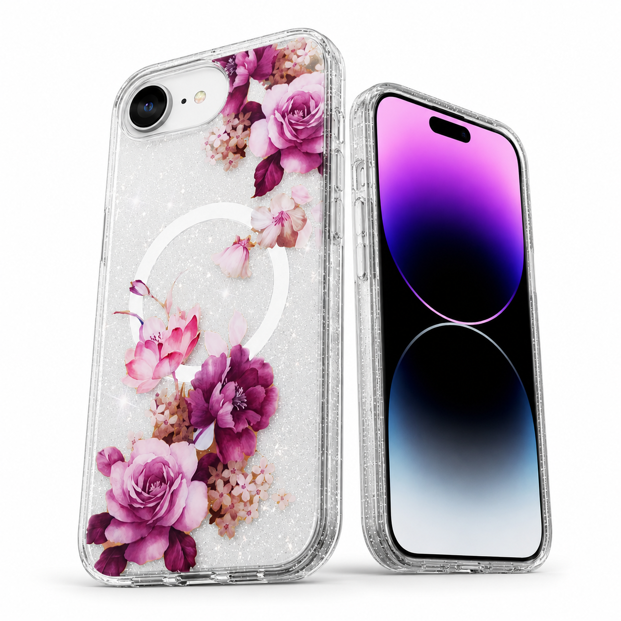 Slim Deep Purple Flower IMD case for Apple iPhone 17e and 16e – best slim phone case Canada