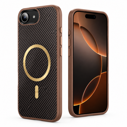 Brown MagSafe Carbon Fiber Case for Apple iPhone 17e and 16e – iPhone cases Canada