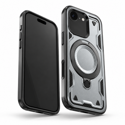 Apple iPhone 17e and 16e grey Sparta Ring Case angled view – smartphone accessories Canada