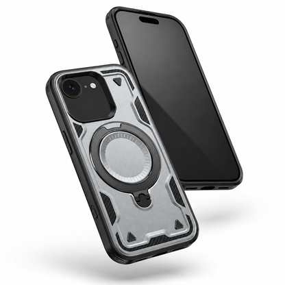 Grey iPhone 17e and 16e MagSafe ring protective cover back view – buy phone cases online Canada