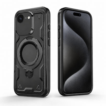 Slim black Sparta MagSafe phone case back view – minimalist phone case