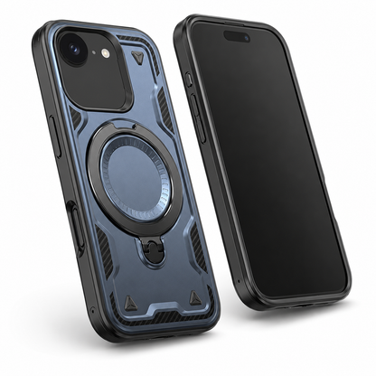 Navy shockproof MagSafe ring mobile cover back view – durable phone cases Canada