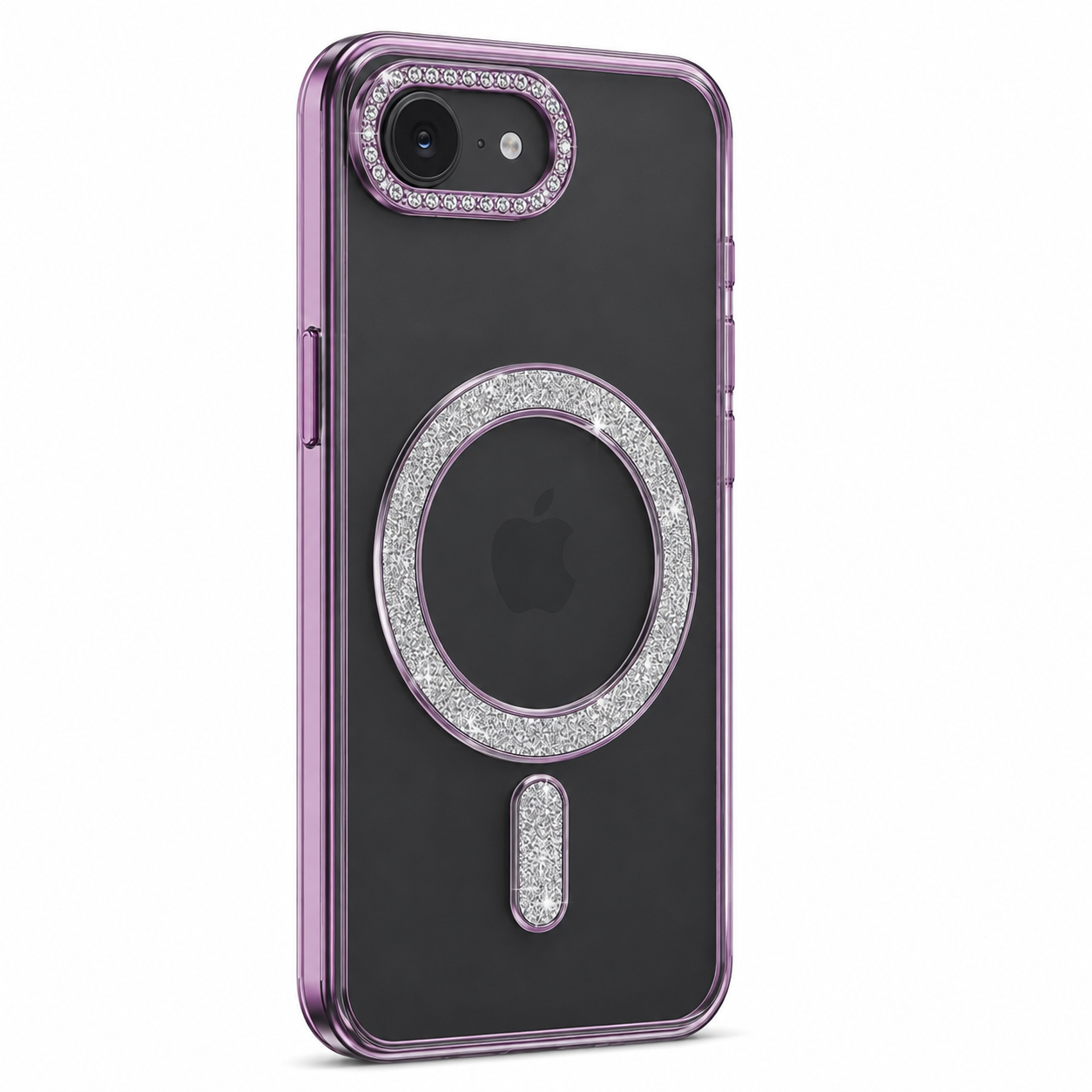 Purple glitter MagSafe phone cover with camera and edge protection – durable phone cases Canada
