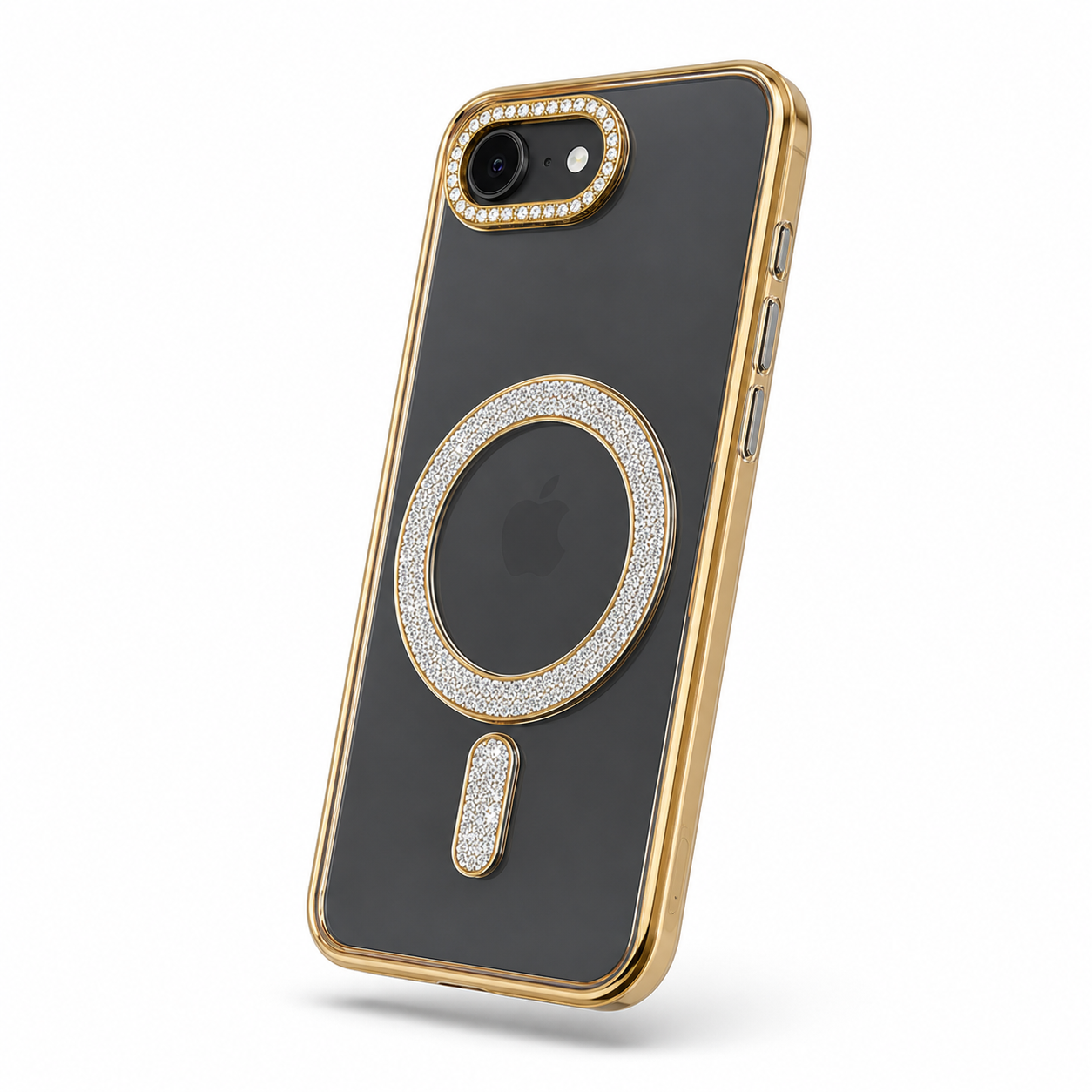 Gold glitter MagSafe mobile cover with camera and edge protection – durable phone cases Canada