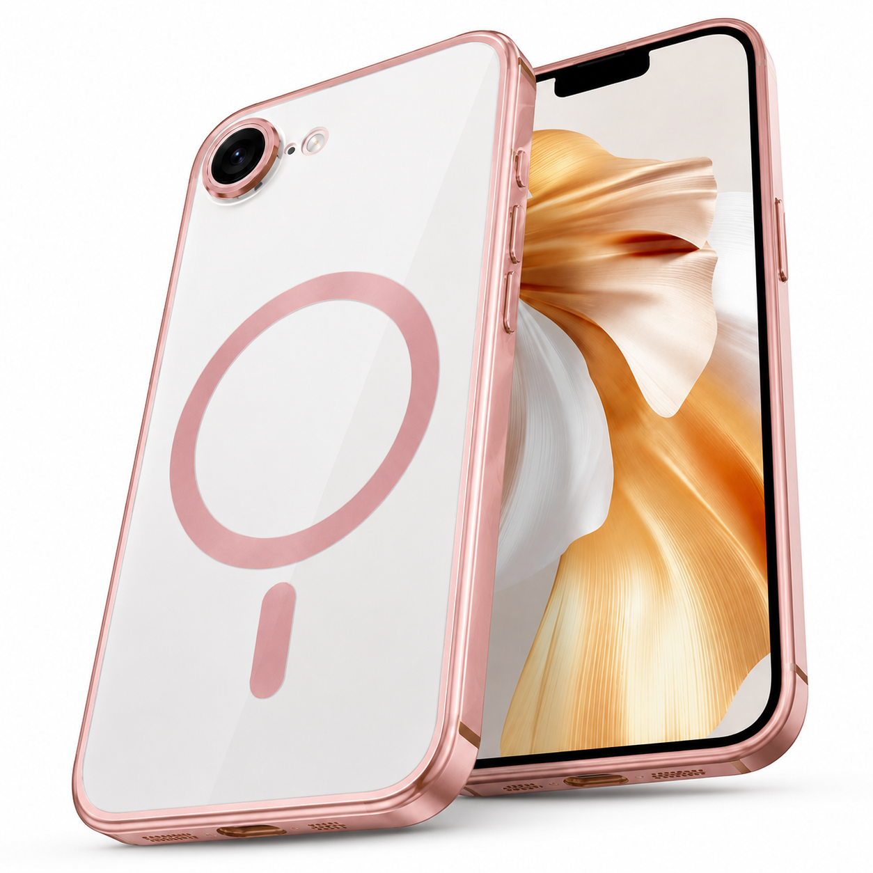 Apple iPhone 17e Rose Gold Electro Matte MagSafe Case angled product image