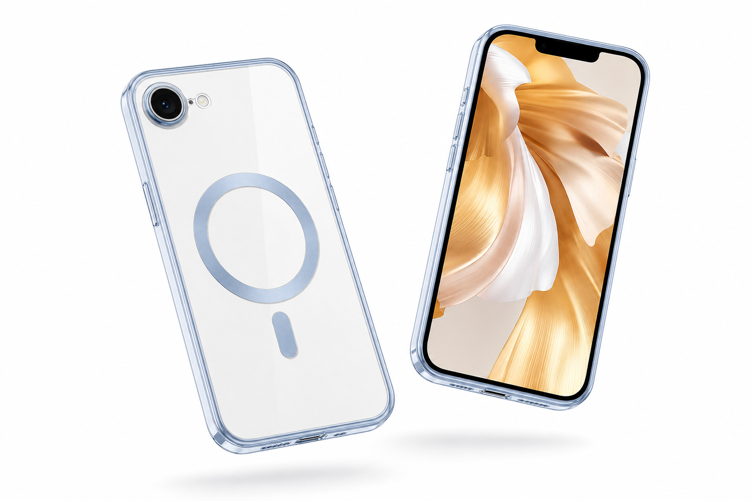 Minimalist MagSafe-compatible light blue phone case for everyday iPhone protection