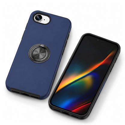 Navy blue swirl iPhone cover with hidden stand – durable phone cases Canada