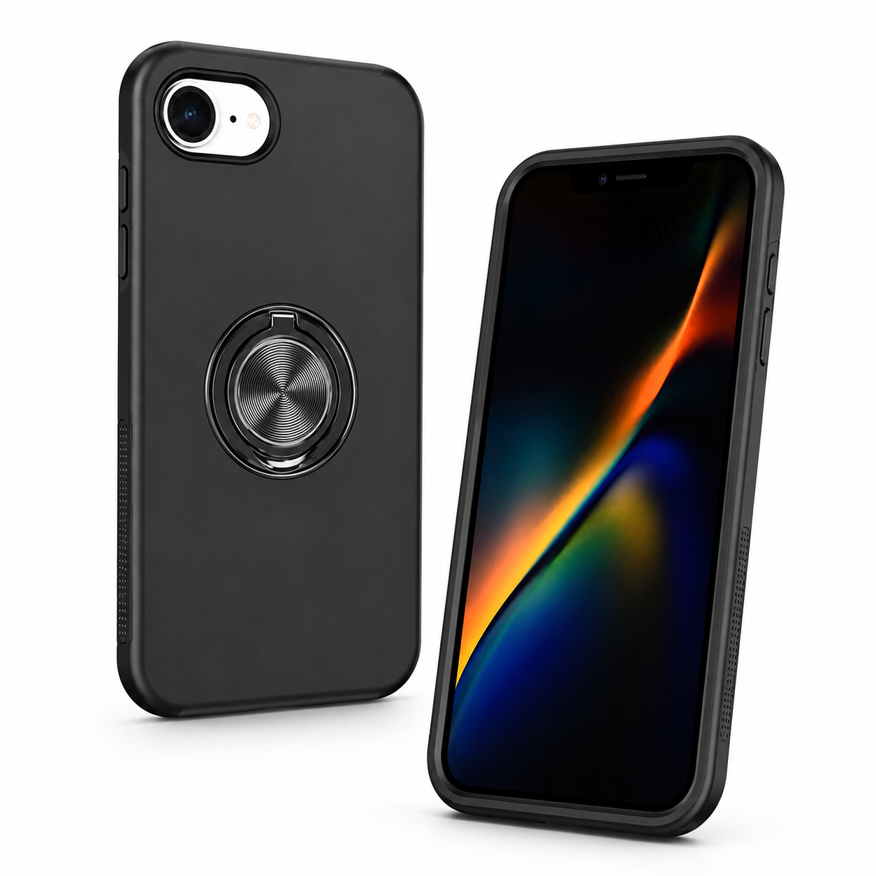 Black iPhone 17e / 16e case with hidden stand – durable phone cases Canada
