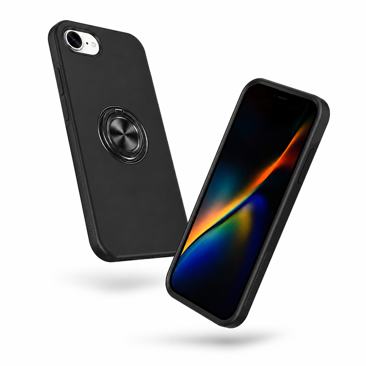 Slim black swirl case with invisible ring grip – mobile accessories Canada
