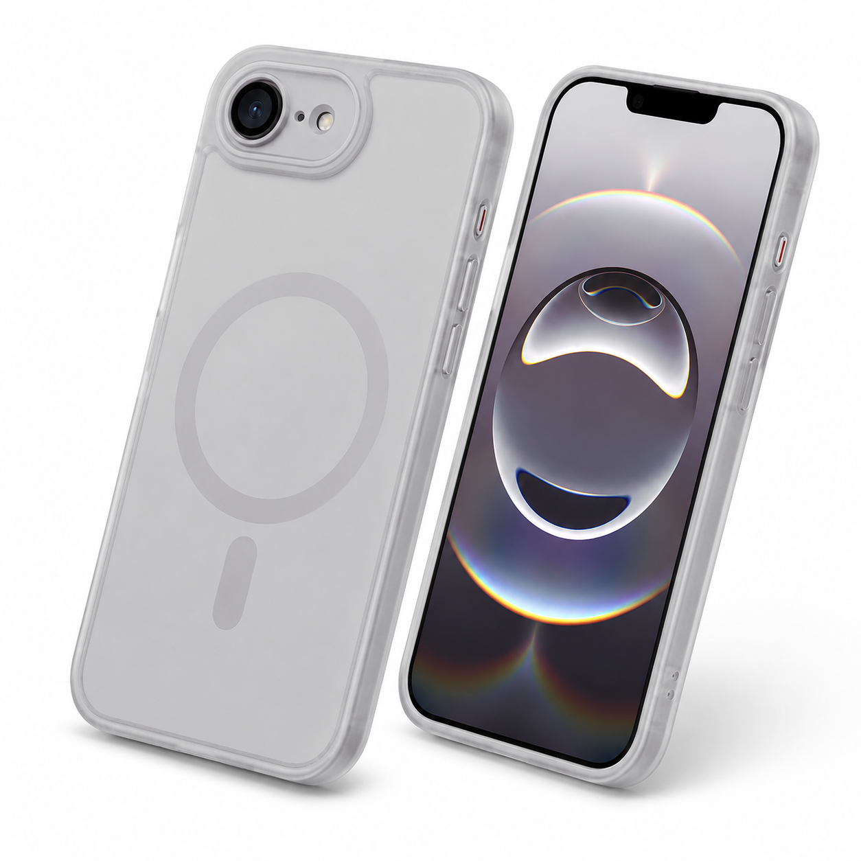 Grey rubberized iPhone phone cover with MagSafe compatibility
