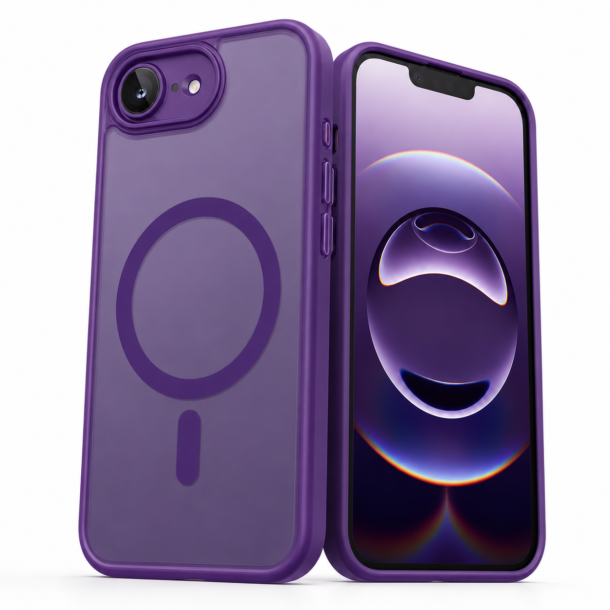 Deep purple matte iPhone case with MagSafe support