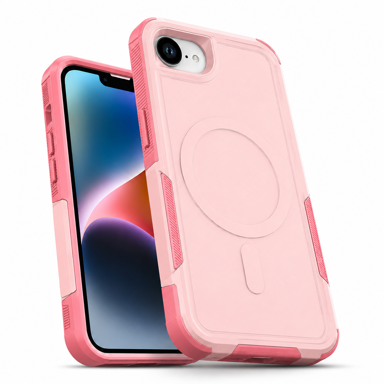 Shockproof Pink MagSafe Case for iPhone 17e – Camera Protection
