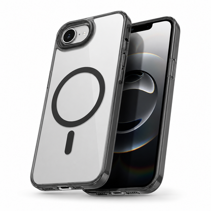Black MagSafe phone cover with raised camera edges for iPhone 17e