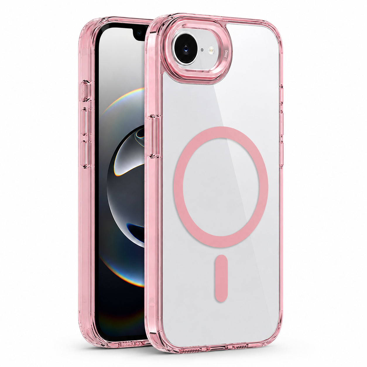 Rose Gold slim protective MagSafe case with raised camera lip