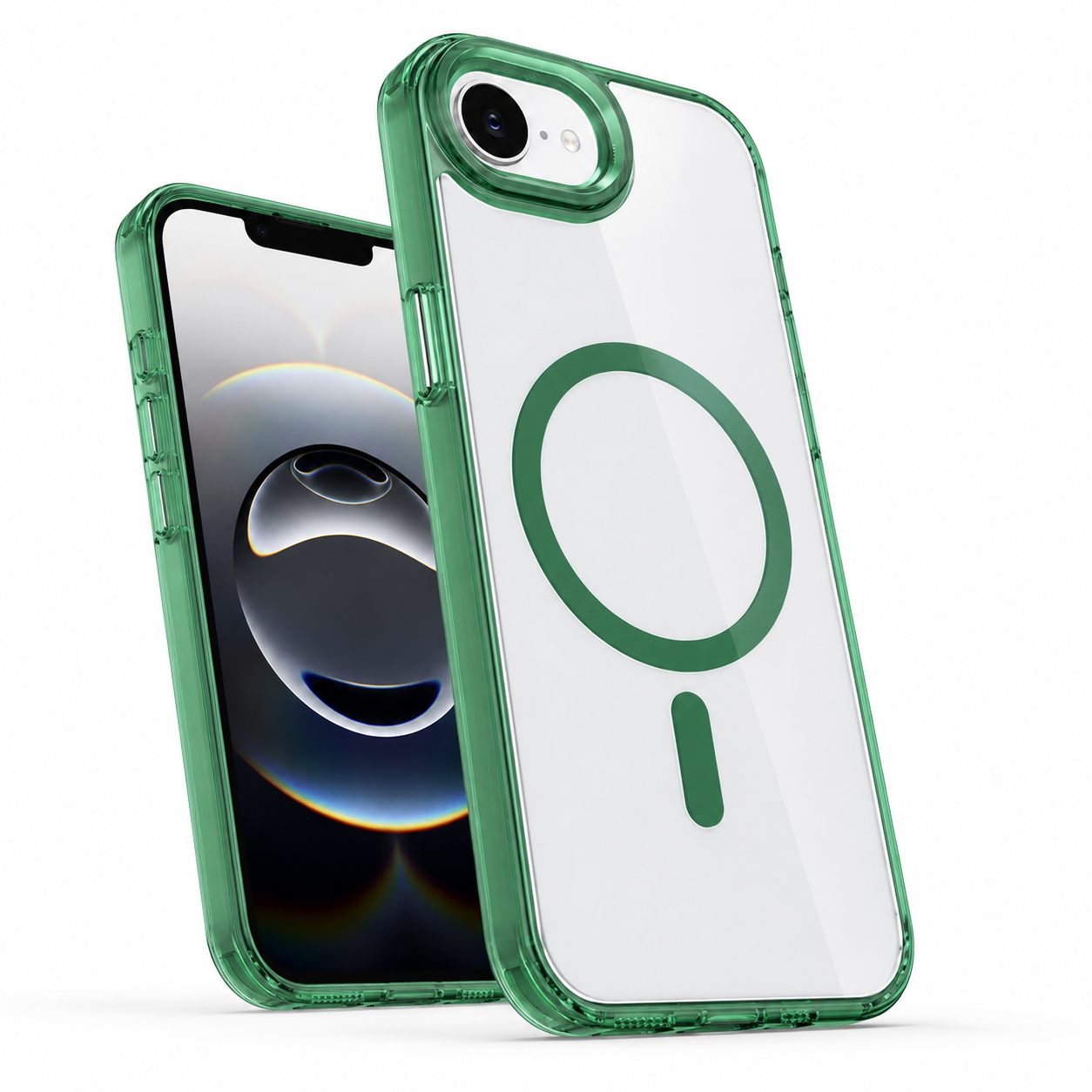 Midnight Green slim MagSafe protective case with anti-slip grip