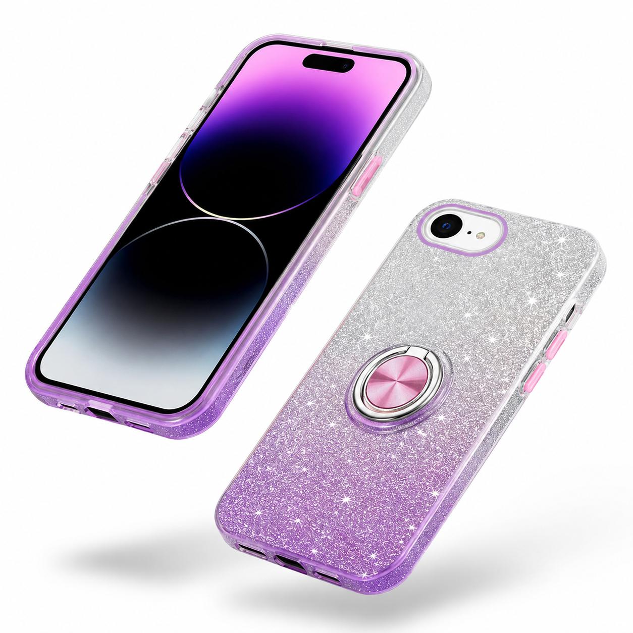 Purple glitter iPhone case Canada with built-in ring stand
