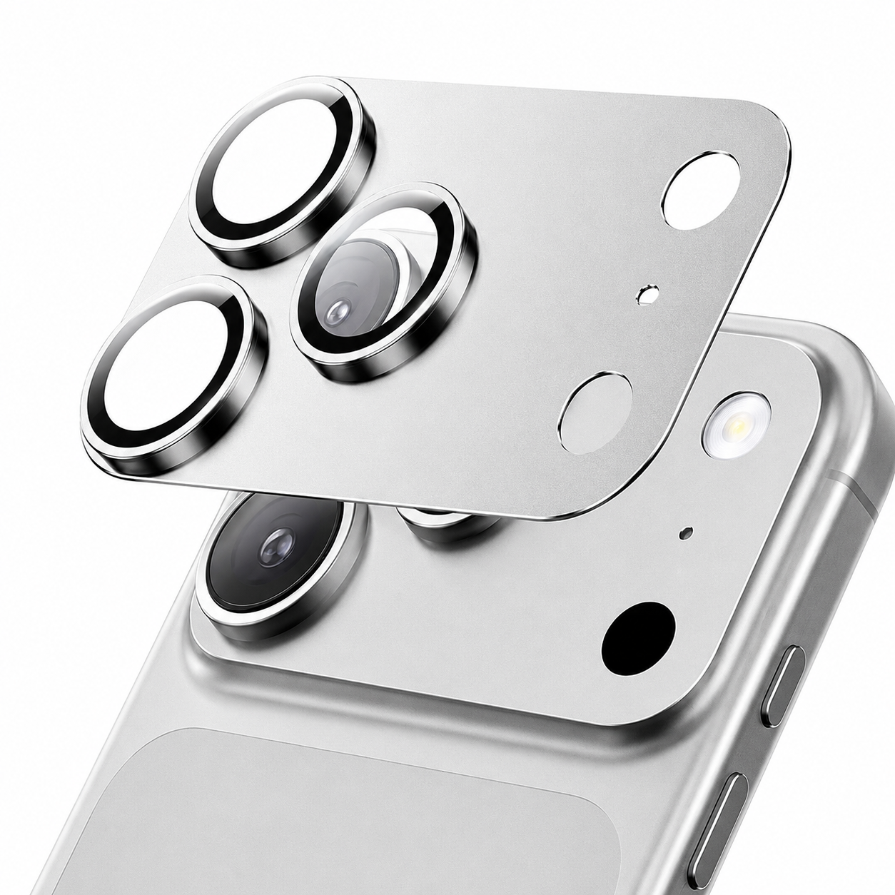 SP Silver Metal Camera Lens Protector for Apple iPhone 17 Pro Max with HD Tempered Glass Camera Cover
