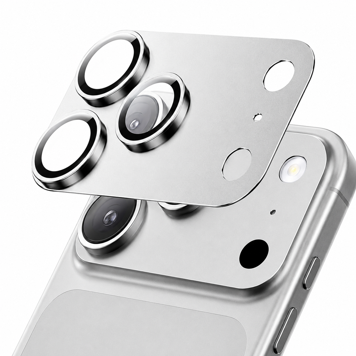 SP Silver Metal Camera Lens Protector for Apple iPhone 18 Pro Max with HD Tempered Glass Camera Cover