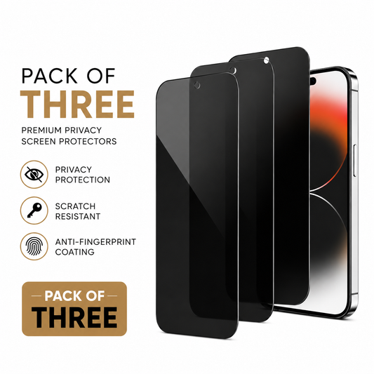 HD Privacy Glass iPhone 17 Pro Max Tempered Glass Screen Protector Bubble Free Install
