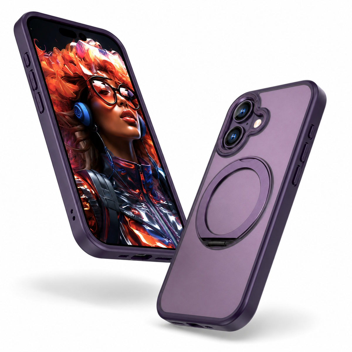 Premium Deep Purple iPhone 16 Case, Luxury Phone Cover, Slim Protective Case, Impact Resistant Phone Cover, Durable Mobile Cover, Designer Phone Case