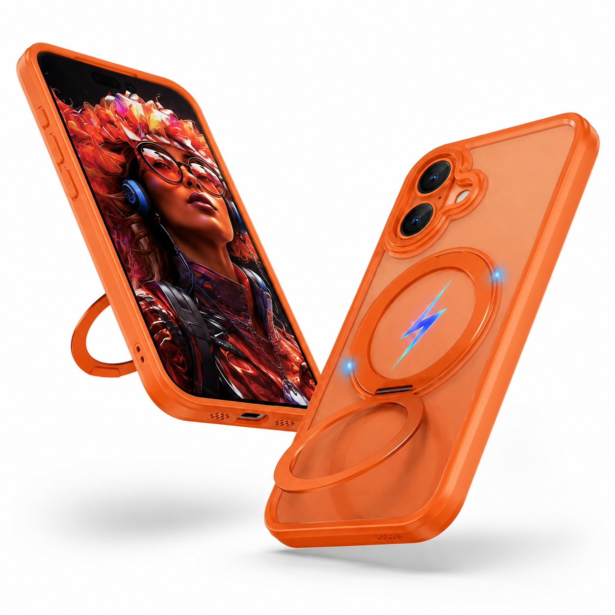 Orange Smartphone Case for Apple iPhone 17, Protective Phone Case, Impact Resistant Mobile Cover, MagSafe Phone Case
