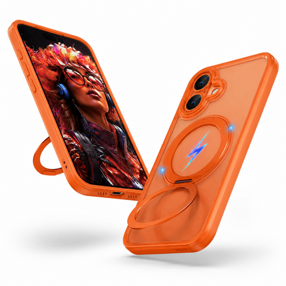 Orange Smartphone Case for Apple iPhone 17, Protective Phone Case, Impact Resistant Mobile Cover, MagSafe Phone Case