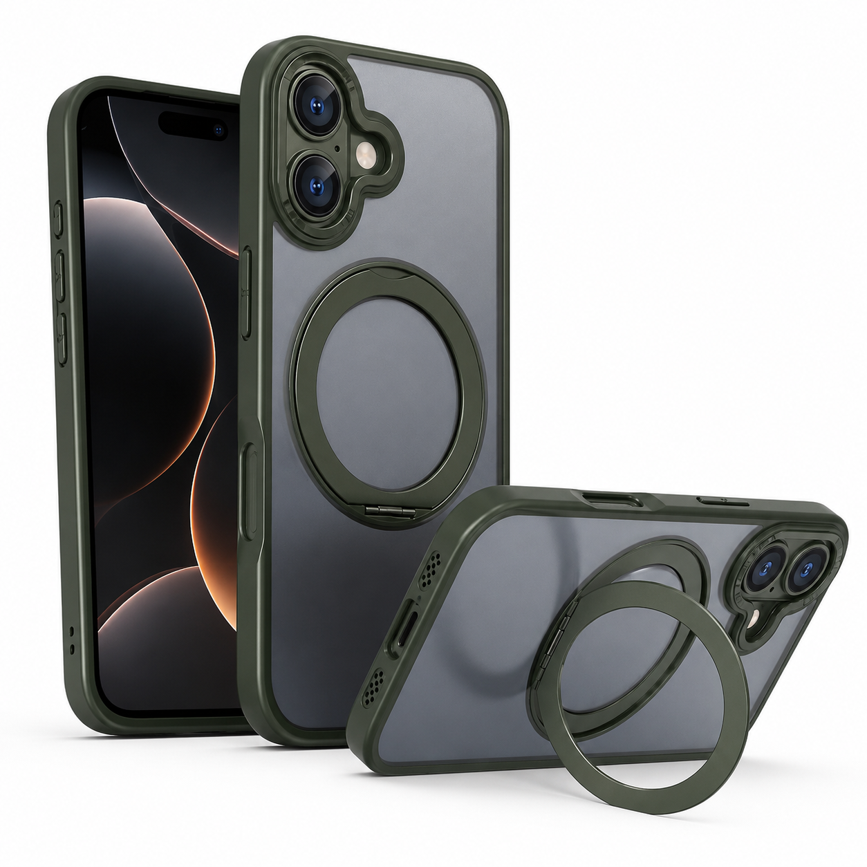 Slim Green MagSafe Protective Mobile Phone Case for Apple iPhone 17 Wireless Charging Compatible