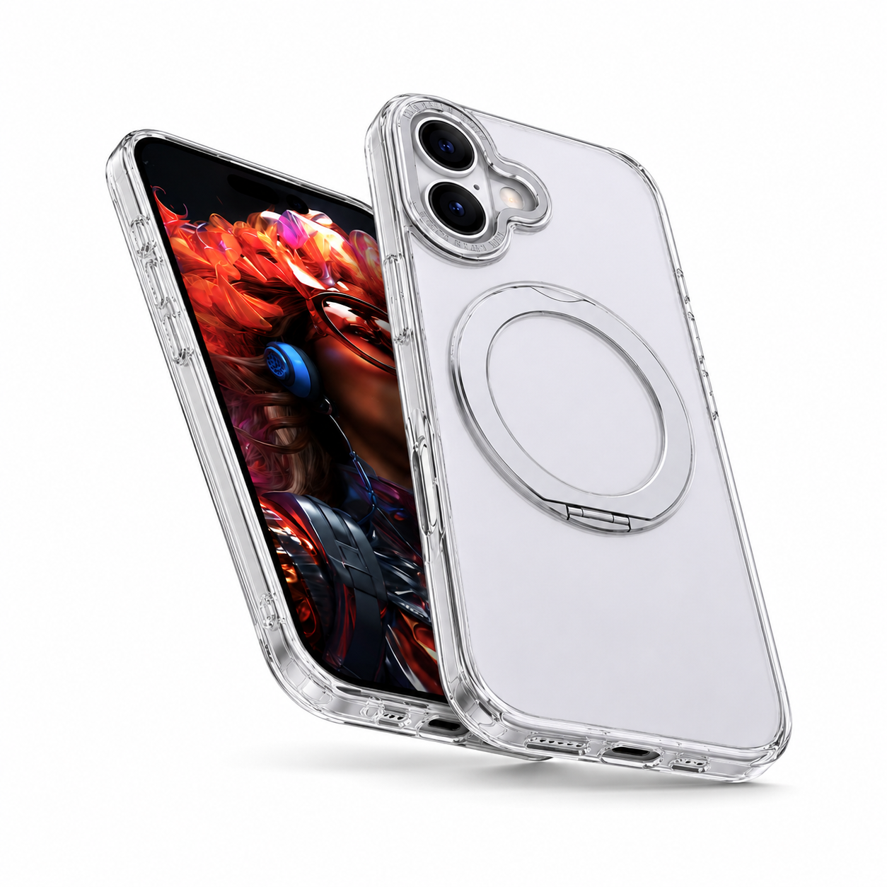 Premium Silver MagSafe Protective Phone Case for Apple iPhone 16