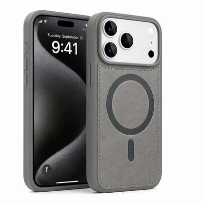 Grey MagSafe Protective Case for Apple iPhone 18 Pro, Shockproof Phone Case, Military Grade Mobile Cover