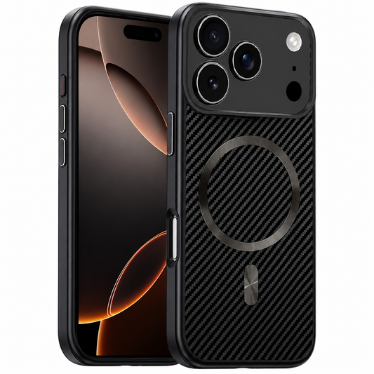 Carbon Fiber MagSafe Protective Case for Apple iPhone 17 Pro Max Black