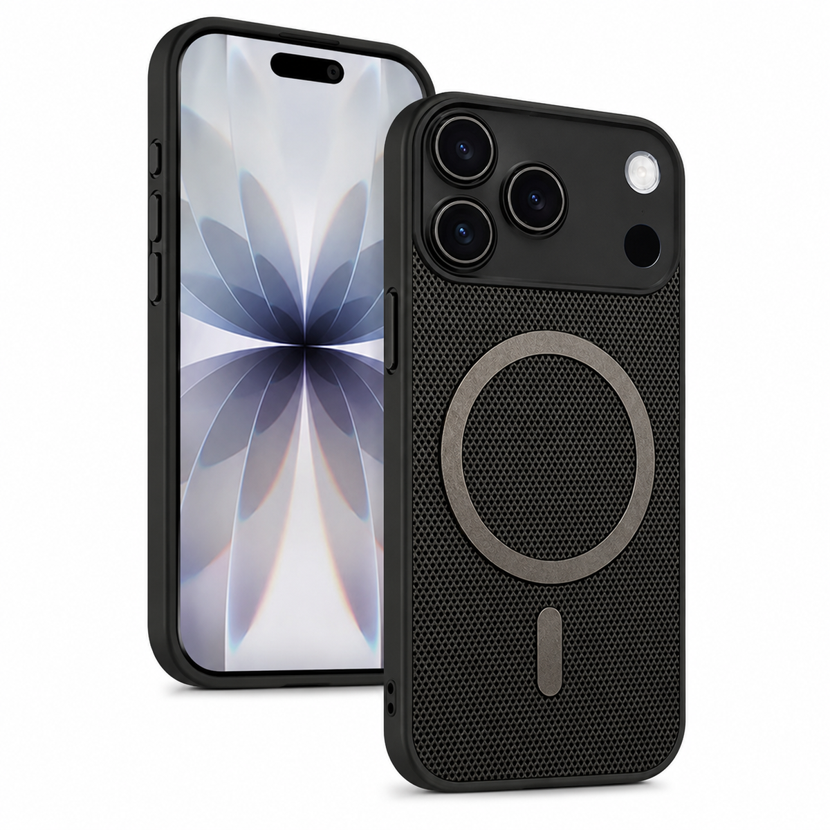Black MagSafe Grip Weave Case Apple iPhone 18 Pro, shockproof phone case, protective mobile cover