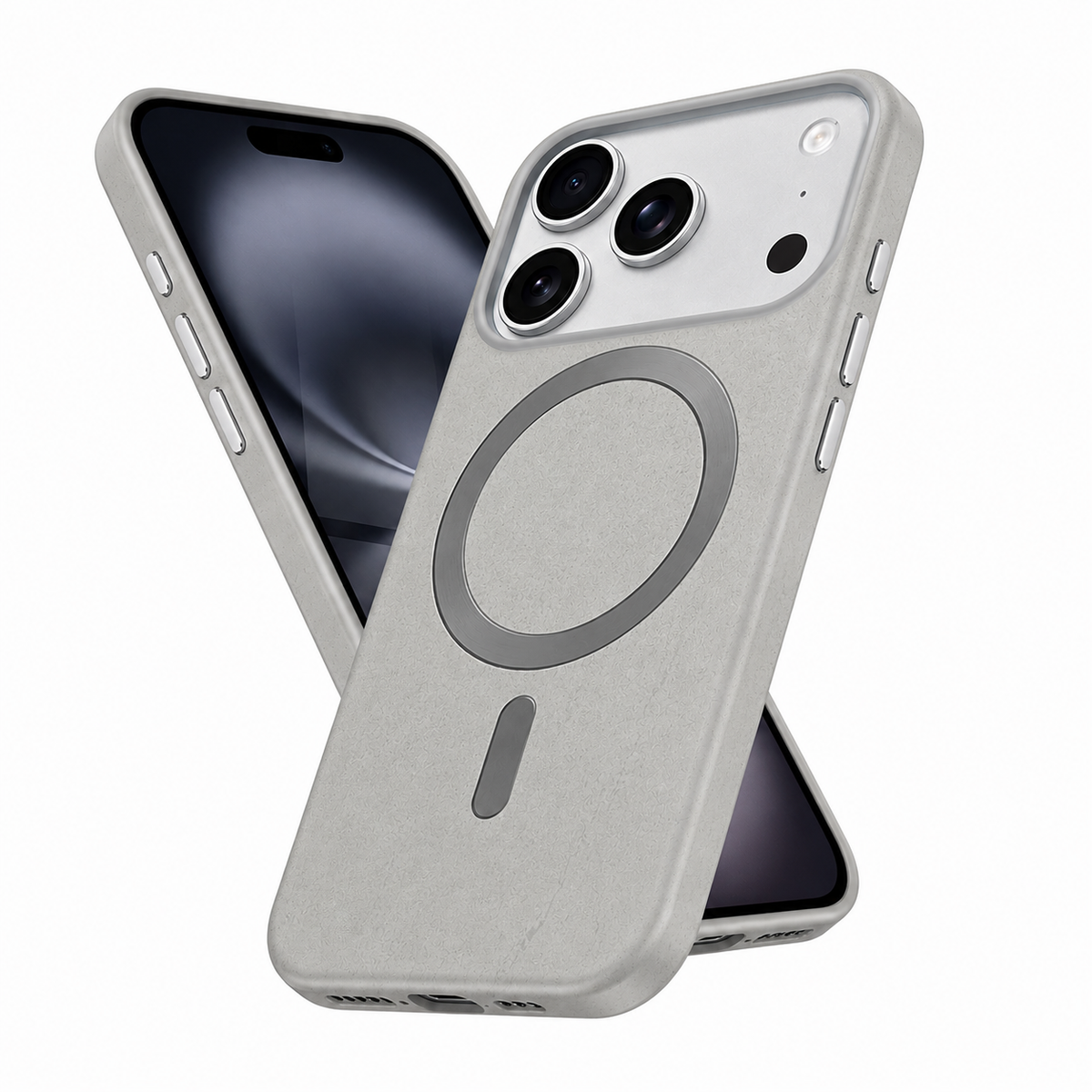 Luxury Grey Plush Phone Case for Apple iPhone 18 Pro