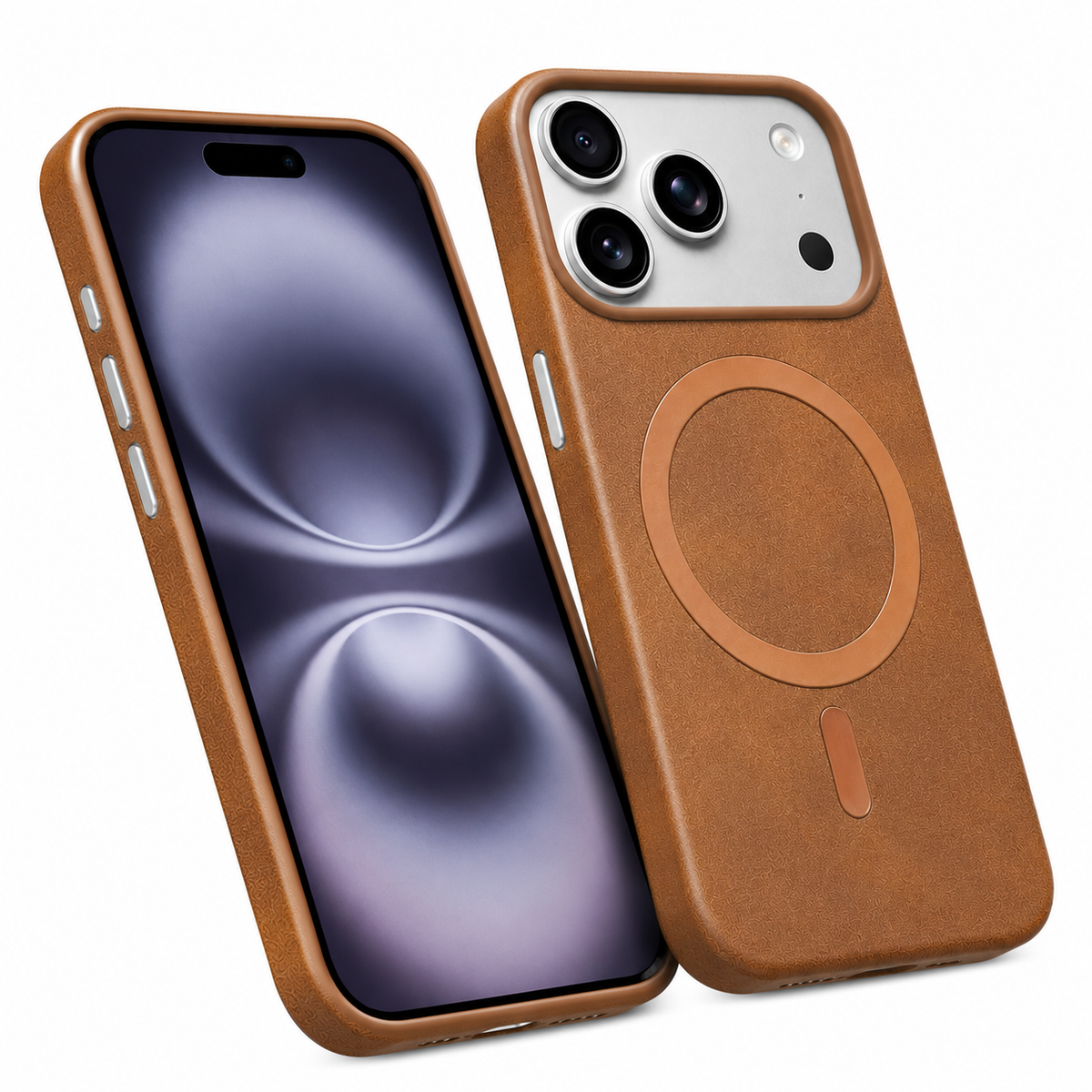 Luxury Brown MagSafe Phone Case for Apple iPhone 18 Pro