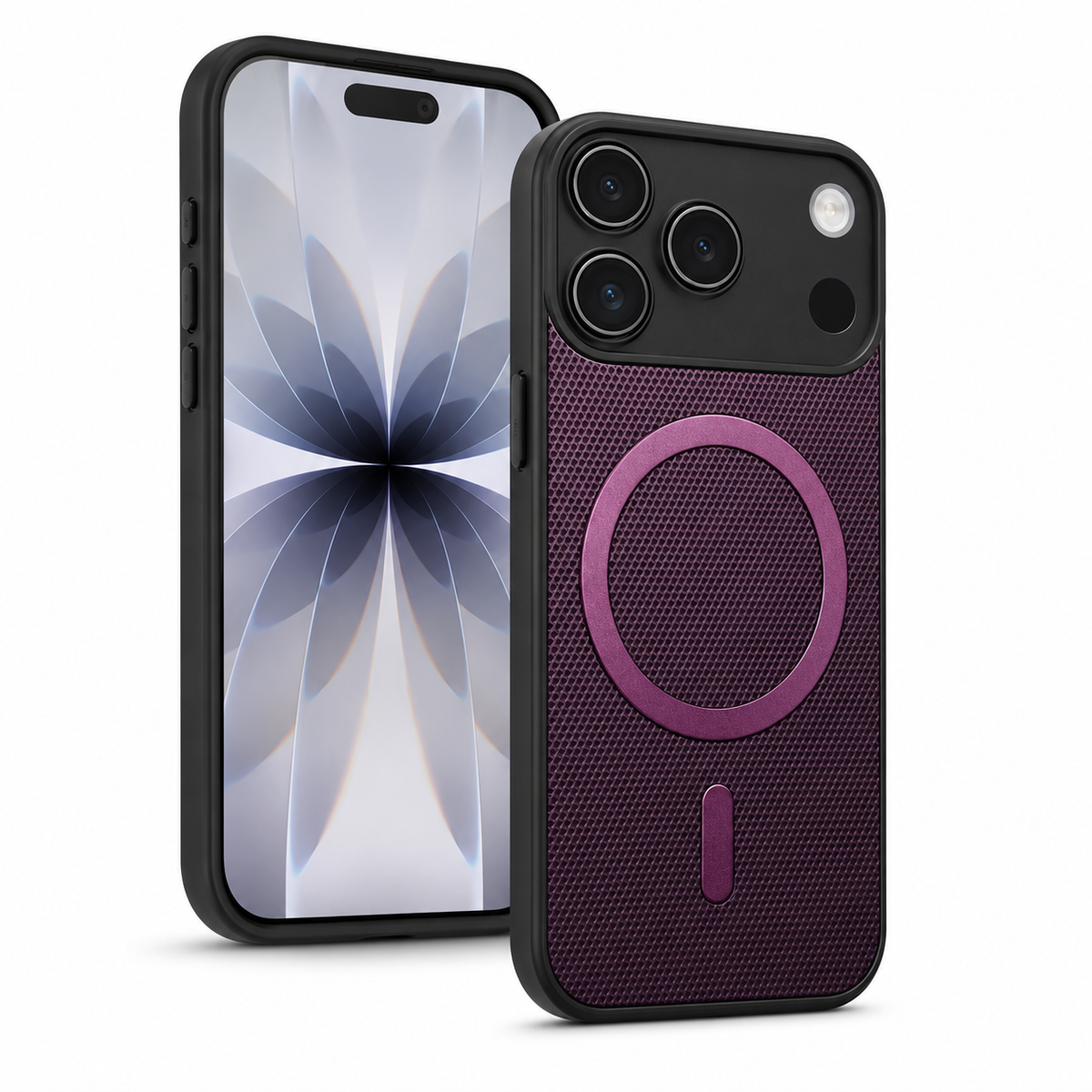 Purple MagSafe Grip Weave Case Apple iPhone 18 Pro, shockproof phone case, protective mobile cover