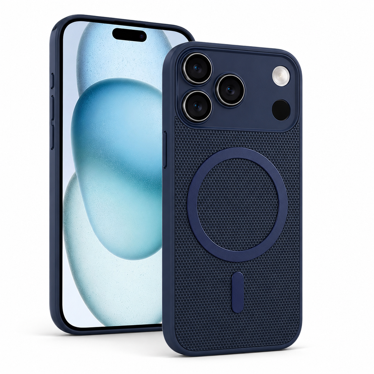 Blue MagSafe Grip Weave Case Apple iPhone 18 Pro, shockproof phone case, protective mobile cover