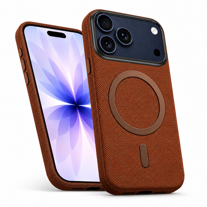 Apple iPhone 18 Pro Max Brown Fabric Texture Case with Drop Protection
