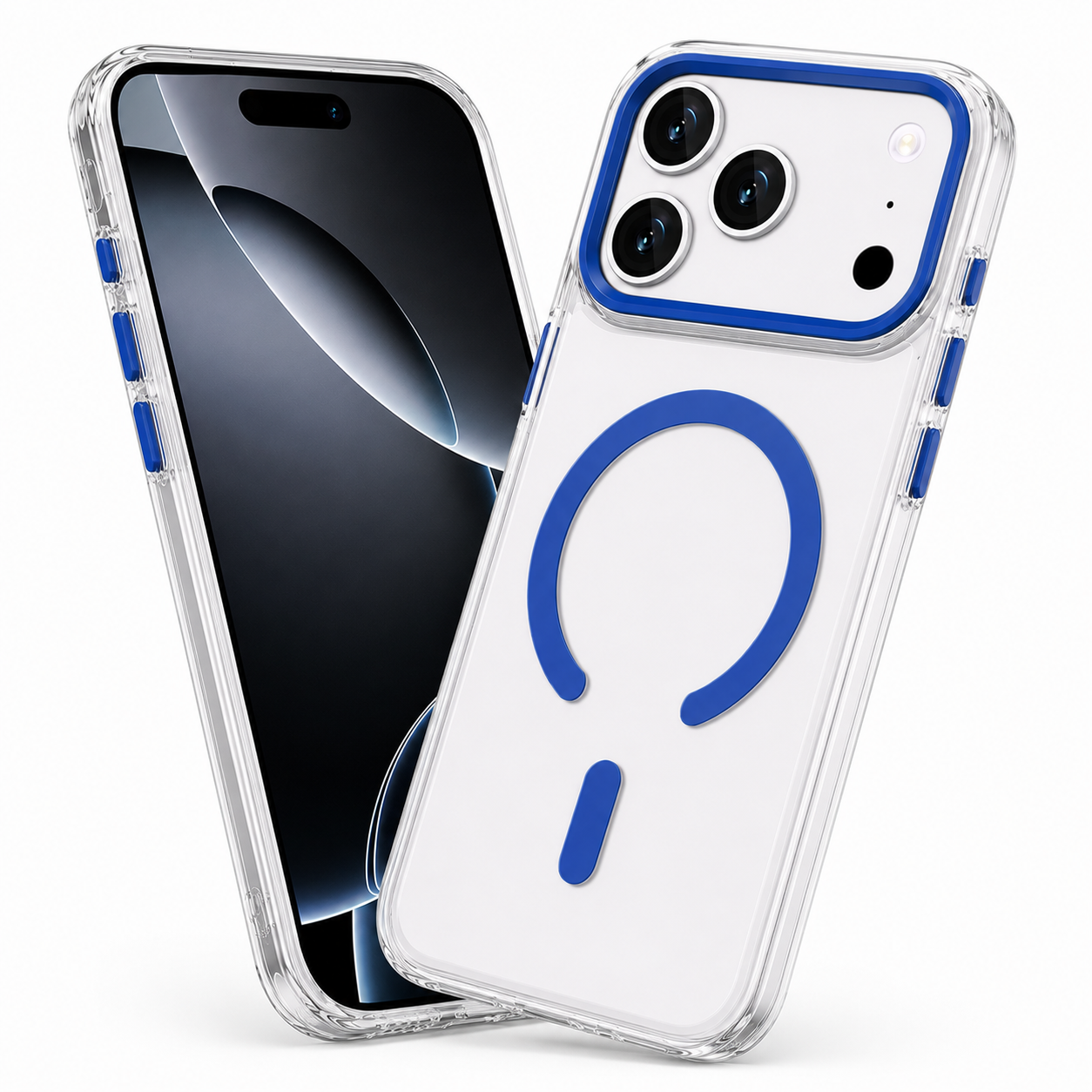 Shockproof MagSafe Compatible iPhone 17 Pro Max Cover, Anti Scratch Protective Mobile Case Dark Blue