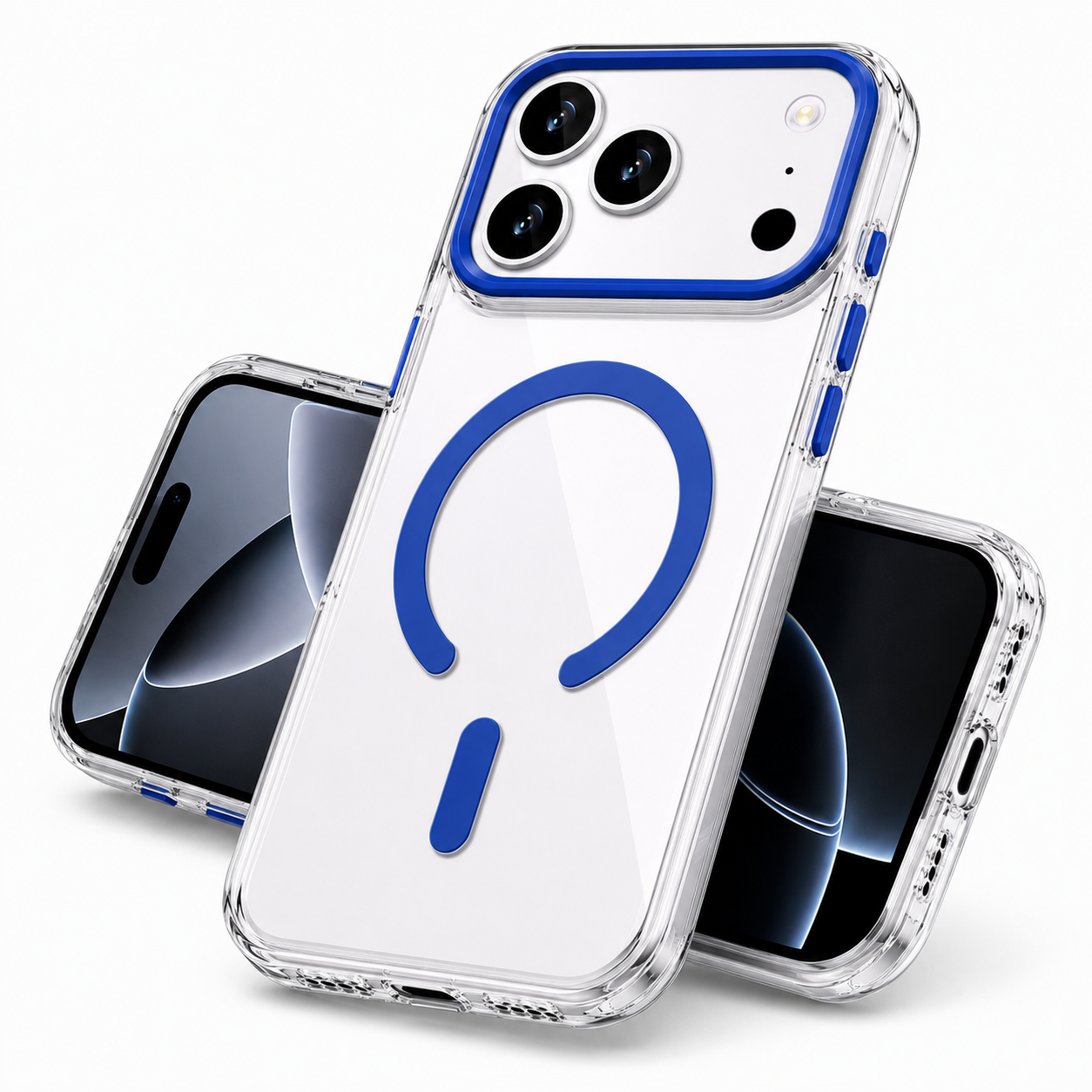 Premium Navy Blue iPhone 17 Pro Max Case, Magnetic Phone Cover, Durable Smartphone Protection Case