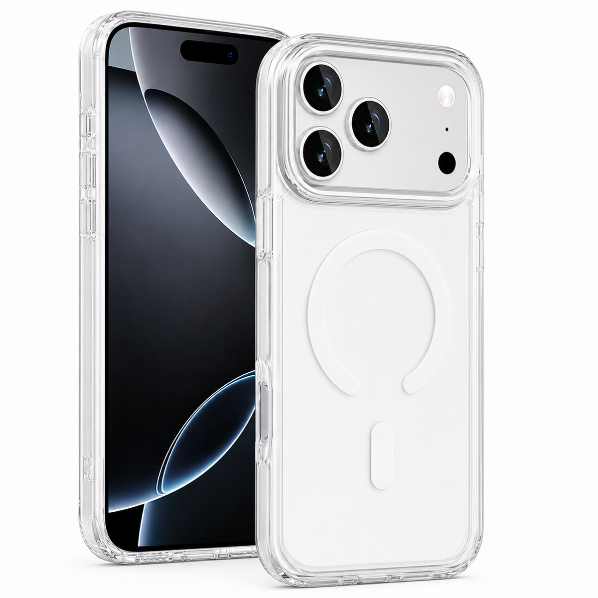 Wireless Charging Compatible White iPhone 18 Pro Max Cover, Military Grade Protective Phone Case