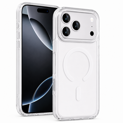 Wireless Charging Compatible White iPhone 17 Pro Max Cover, Military Grade Protective Phone Case