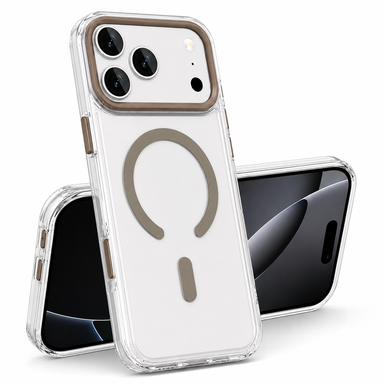 Slim Gold MagSafe Case for iPhone 17 Pro, Impact Resistant Phone Case, Wireless Charging Compatible Cover