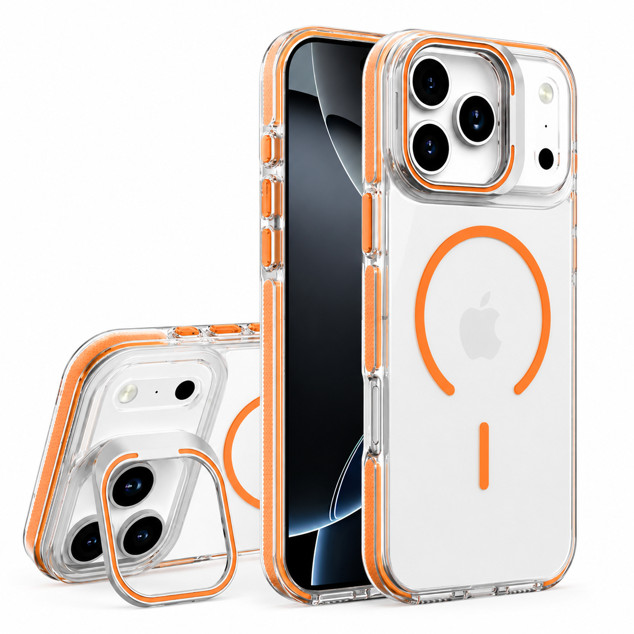 Military Grade Orange MagSafe Phone Case for Apple iPhone 17 Pro Max with Impact Protection