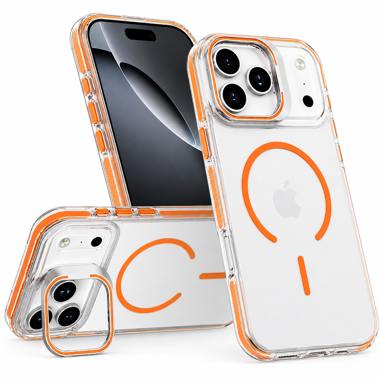 Premium Orange Protective Phone Case for Apple iPhone 17 Pro Max with Magnetic MagSafe Support
