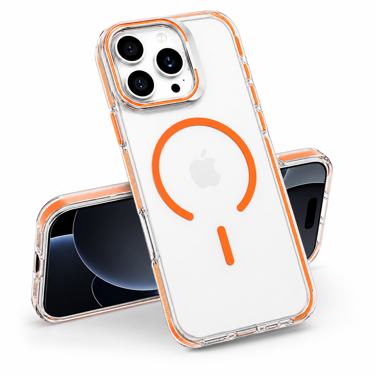 iPhone 17 Pro Max Orange MagSafe Case with Stand, Durable Mobile Cover and Drop Protection Case