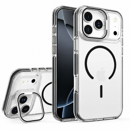 Slim Protective iPhone 17 Pro Max Phone Case, Black Matte MagSafe Cover, Impact Resistant Smartphone Case