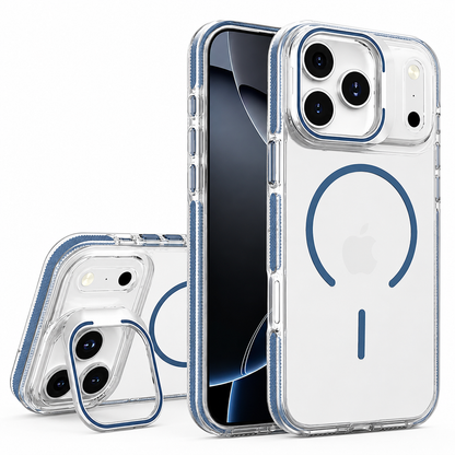 Dark Blue MagSafe Ring Stand Case for Apple iPhone 17 Pro Max Shockproof Protective Phone Cover