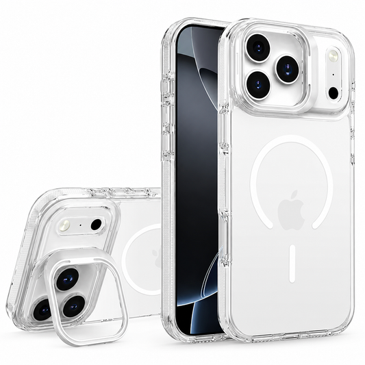 White Matte Crystalline MagSafe Case for Apple iPhone 17 Pro Max – Shockproof Protective Phone Cover